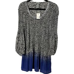 Catherines NWT Women's Size 1X(18/20) PopOver Pleated Tunic Studded Scoop Neck
